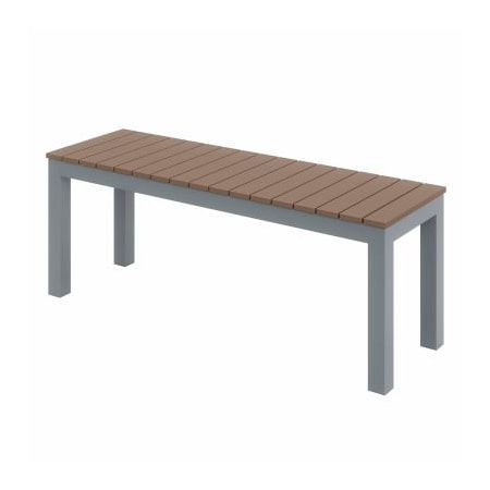 Kfi KFI Ivy Outdoor Bench, Mocha Bench/Silver Frame OLBN5601-SL-MA